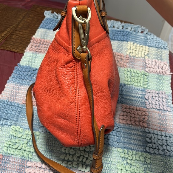 Authentic  Soft Leather MCM  Orange 2 way bag - Picture 5 of 16
